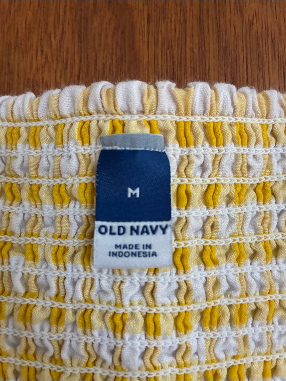 Old Navy Yellow and White Gingham Puff-Sleeve Mini Dress - Picture 2 of 4